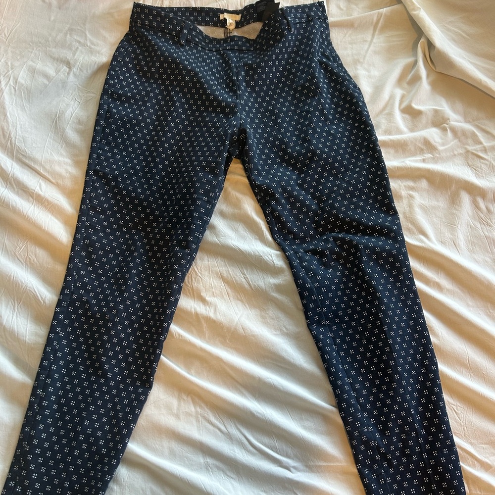 H&M navy with white detail business pants
